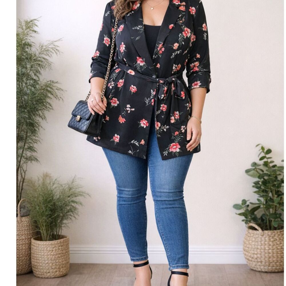 Torrid Spring Floral Tie-Front Jacket  3X Romantic Boho Cottagecore